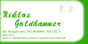 miklos goldhammer business card